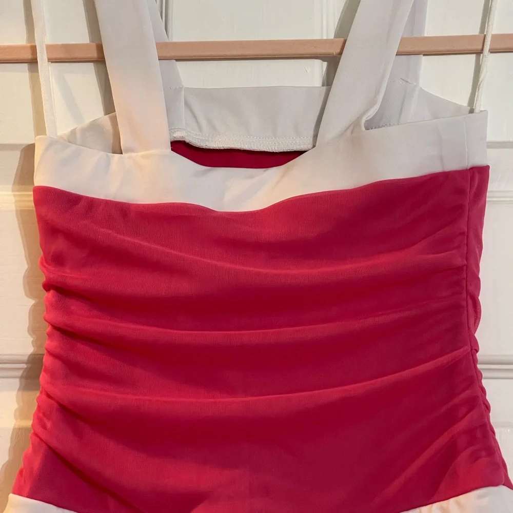 I.N. San Francisco Formal Hot Pink Dress White Straps & Bow Girls Size 10 π - Picture 14 of 16